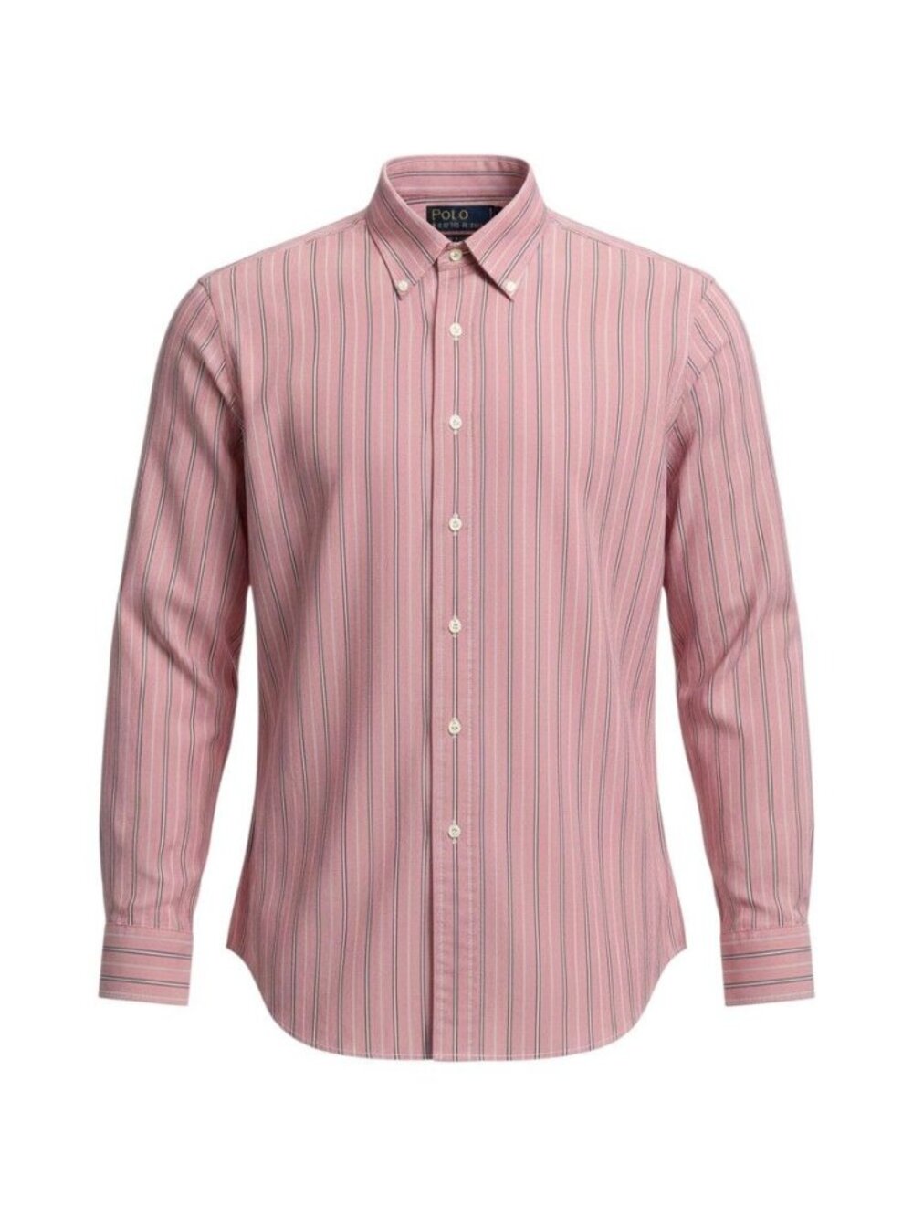 VTG Polo Ralph Lauren Mens Pink Striped Long Sleeve Dress Shirt 16 1/2 34